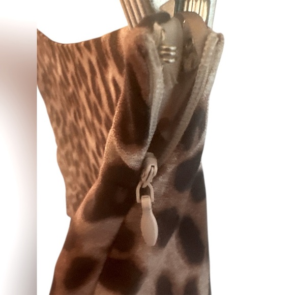 So Me Leopard Print Mini Skort Size XL Cream Black Brown Side Zipper Bubble Hem - Picture 5 of 13